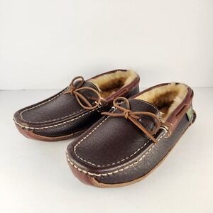 Cloud Nine Men's Brown Leather Driving Moccasin Sheepskin Size 8
